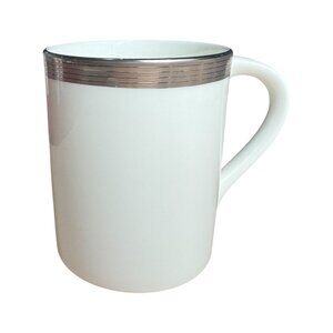 Mikasa Millenium Platinum Mug Bone China 2000 AN008‎ White Metallic 26541641